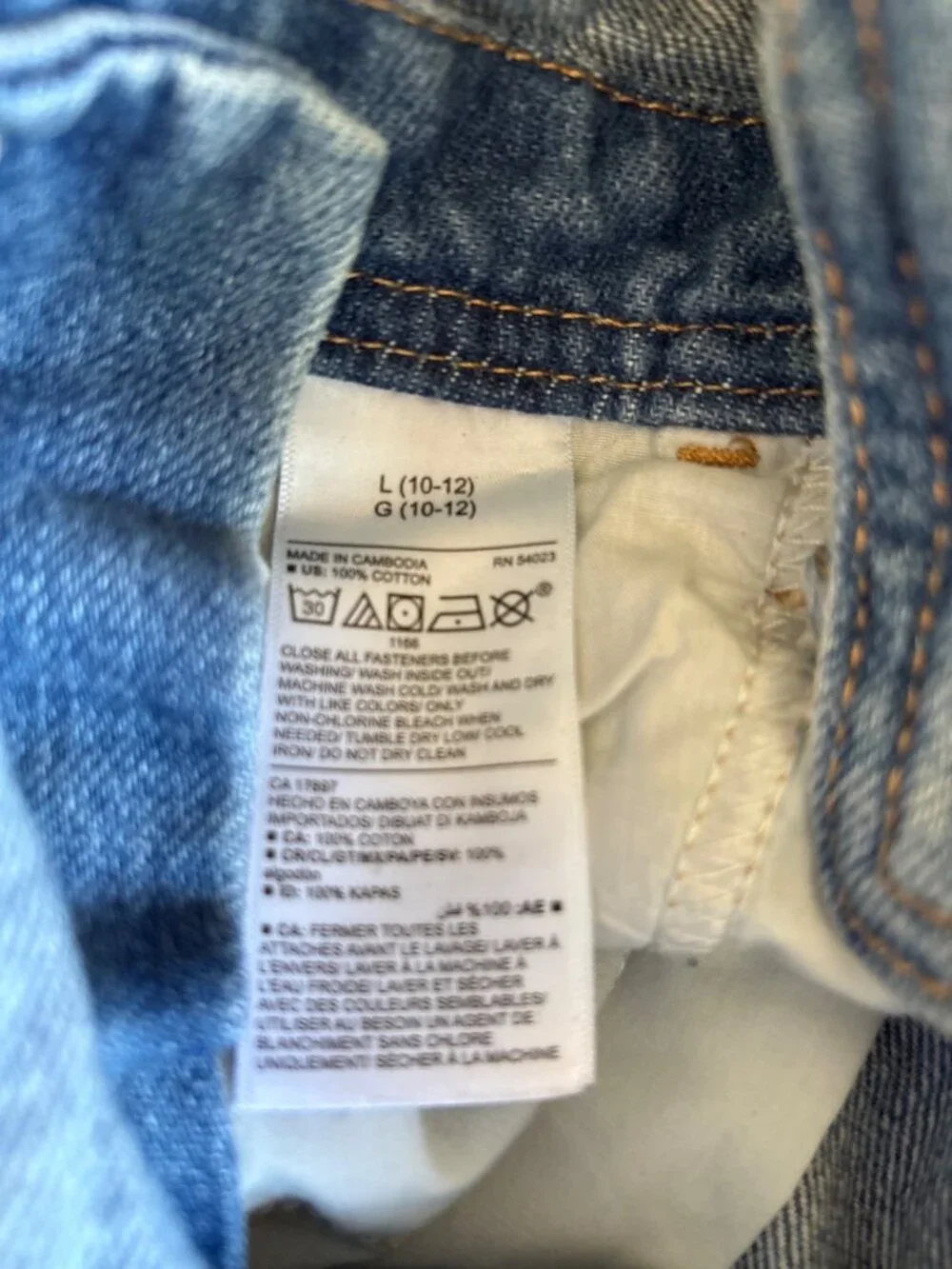 Y2K Old Navy Girls Denim Overalls Distressed Size Large (10-12) 100% Cotton